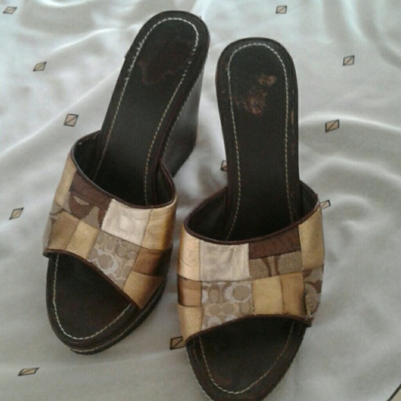 COACH Chelsea Wedge Sandals 8B - Picture 1 of 7